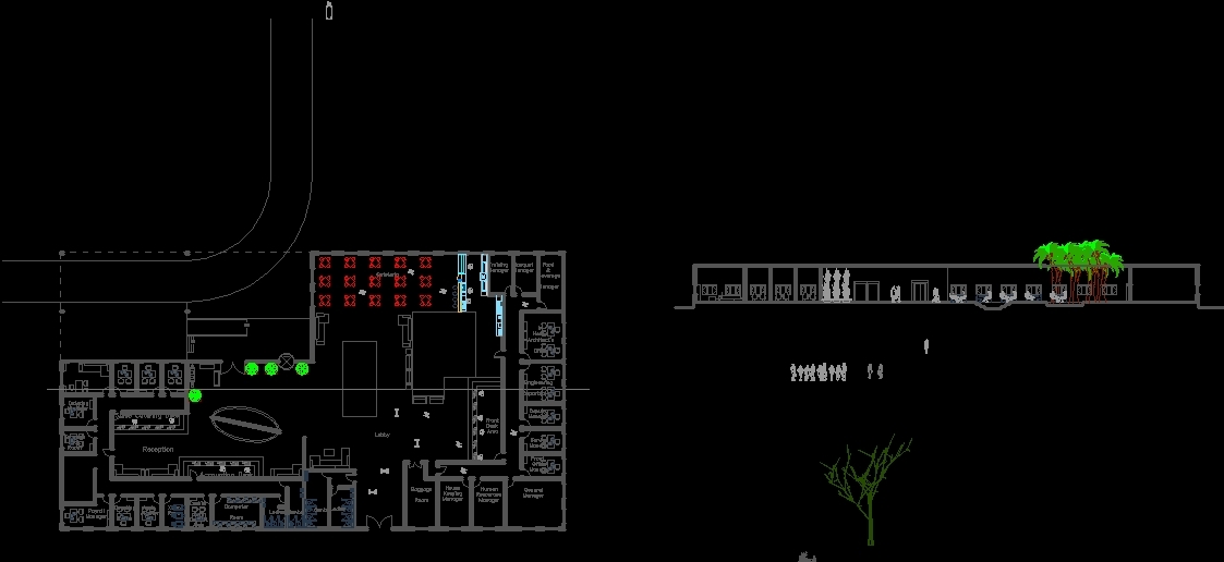 Hotel Reception And Administrative Office Area DWG Section for AutoCAD