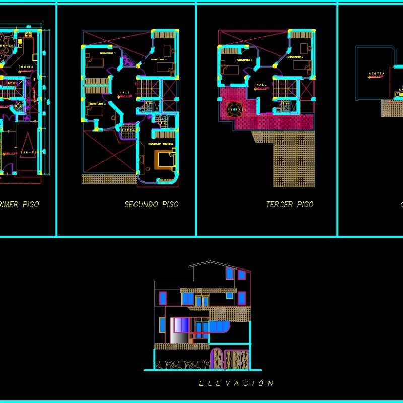 House - 150 M2 DWG Section for AutoCAD • Designs CAD