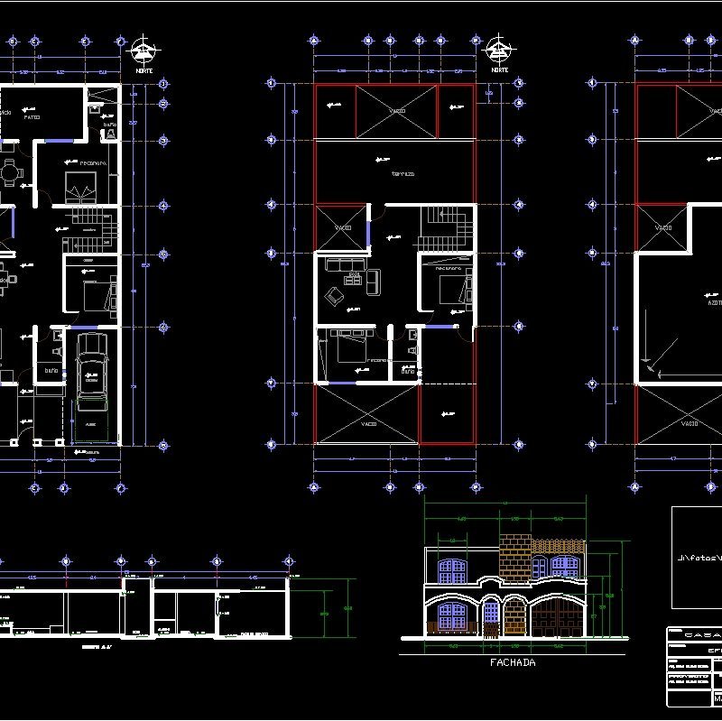 House Two Levels Dwg Section For Autocad • Designs Cad