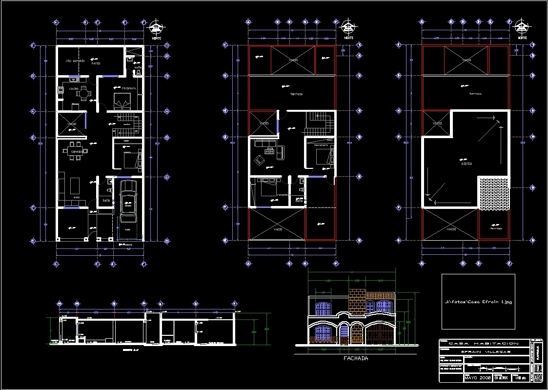 House Two Levels DWG Section for AutoCAD • Designs CAD