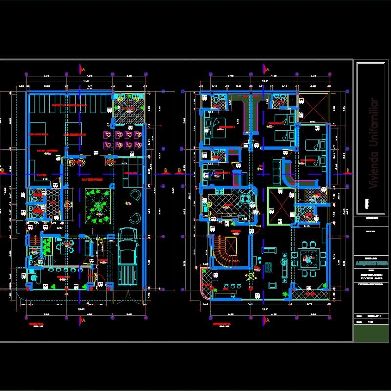 Houses DWG Plan for AutoCAD • Designs CAD