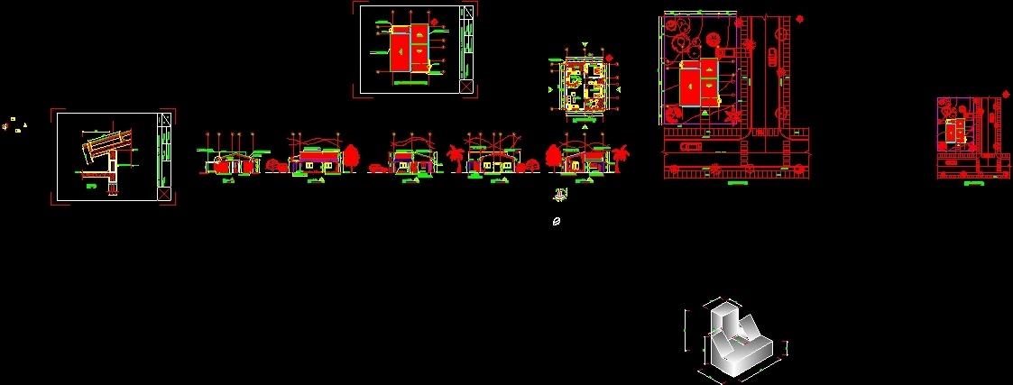 Housing - Two Bedrooms DWG Section for AutoCAD • Designs CAD