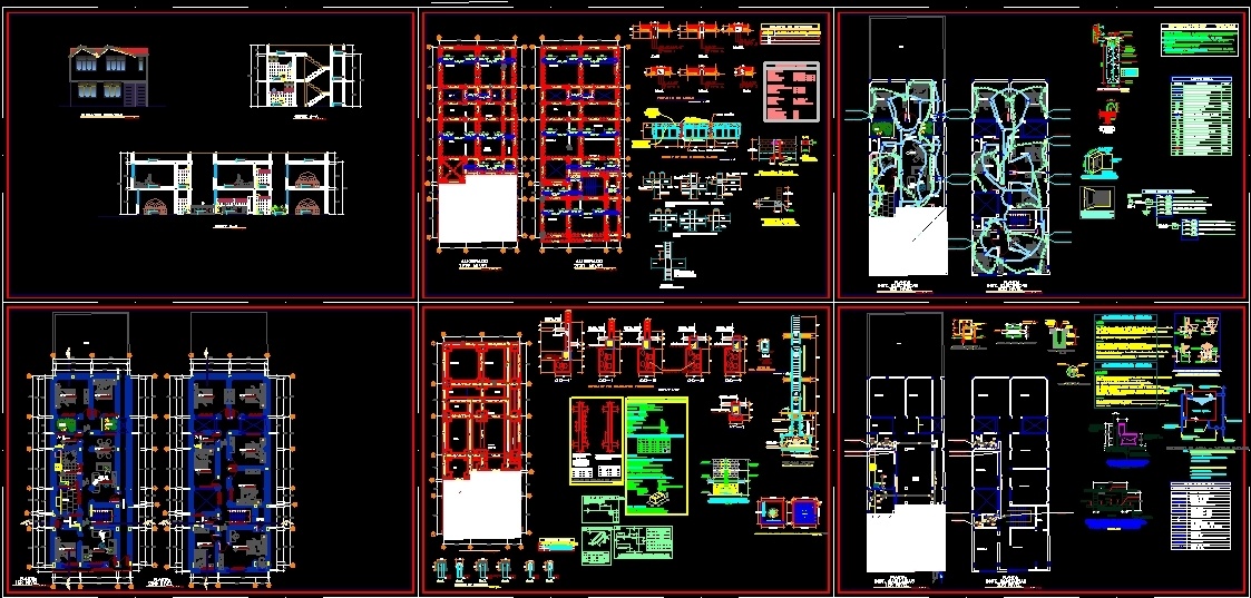 Housing, 9 Bedrooms DWG Block for AutoCAD • Designs CAD