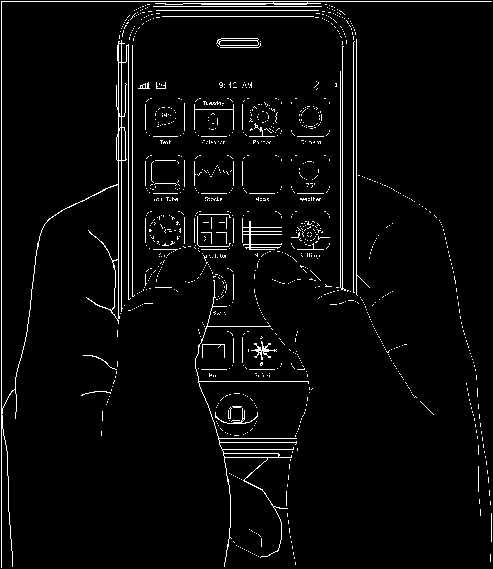 Iphone With Hands DWG Block for AutoCAD • Designs CAD