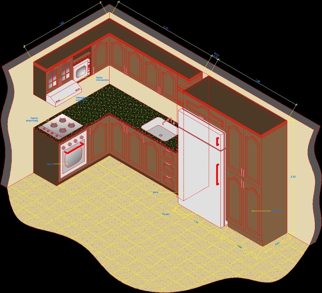 Isometric Kitchen Appliance DWG Block for AutoCAD • Designs CAD