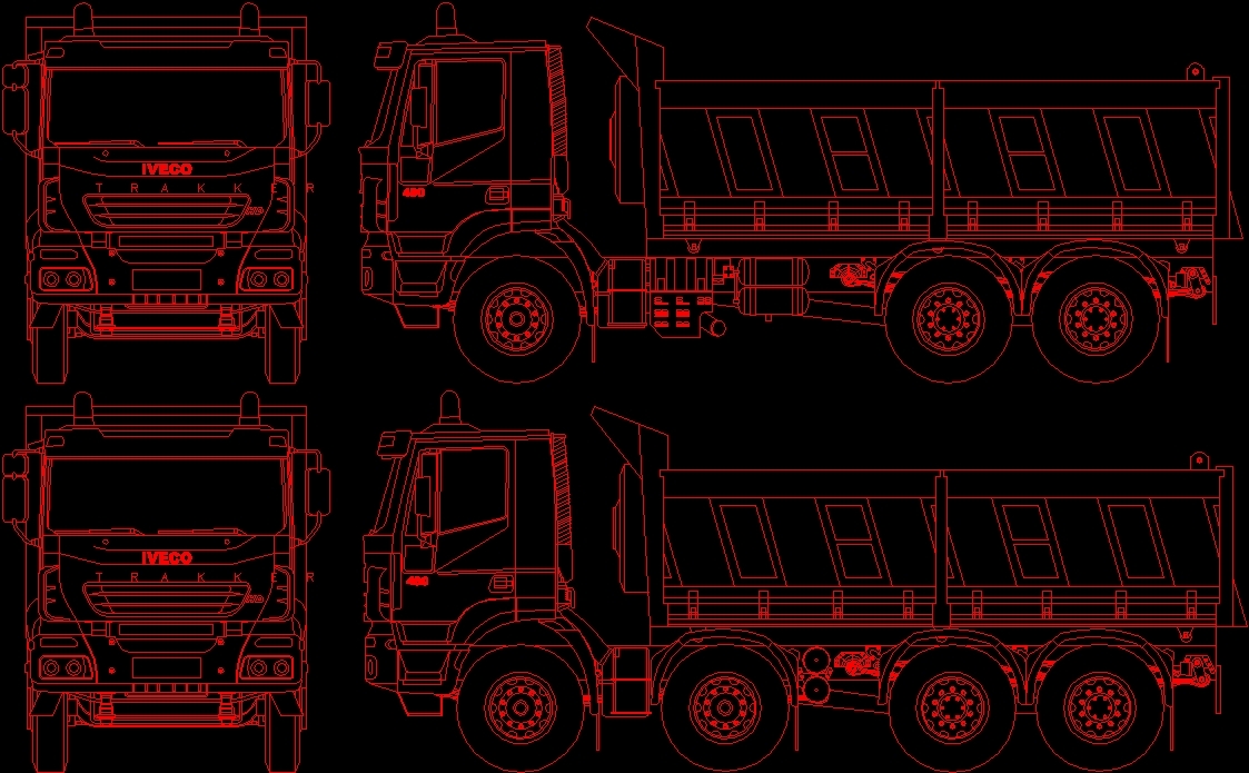 Iveco Trakker 6x4 8x4 Dwg Block For Autocad • Designs Cad