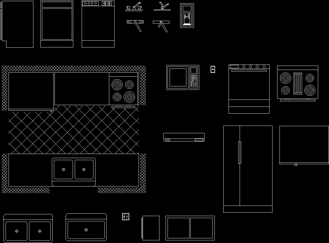 Kitchen Furniture  2D  DWG Block for AutoCAD   Designs CAD
