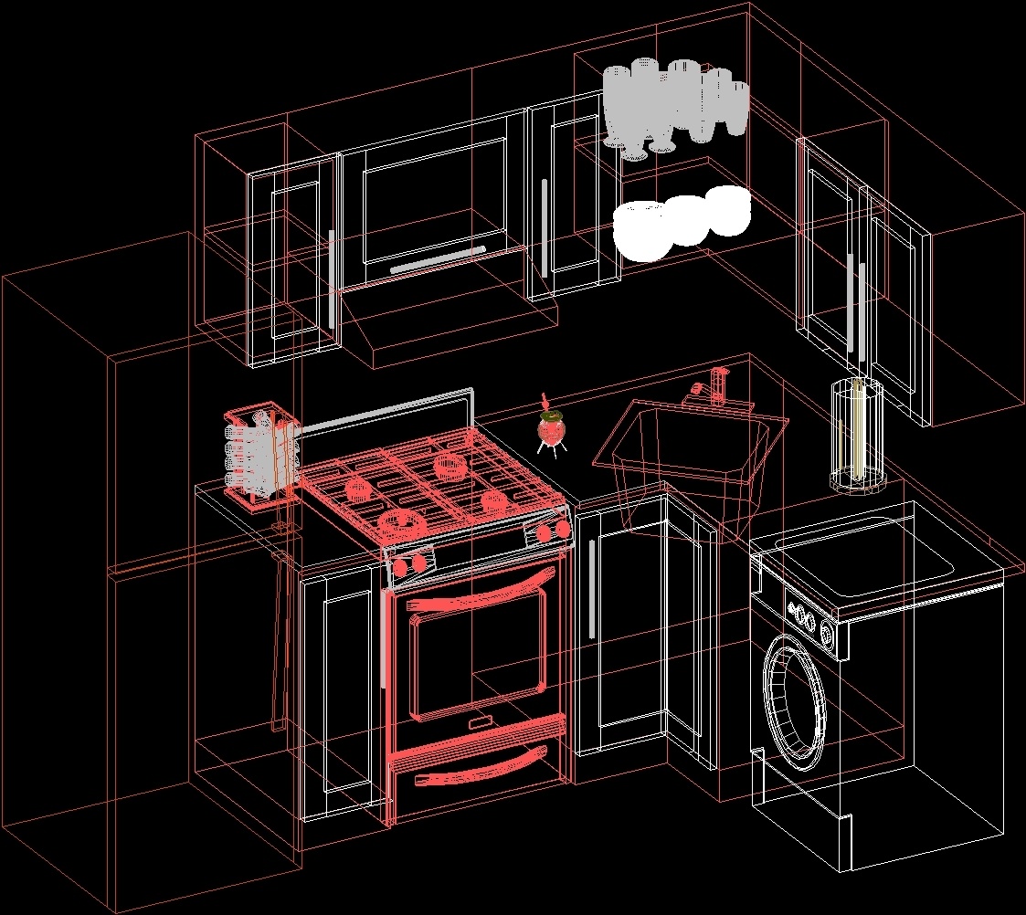Kitchen Furniture 3D DWG Full Project for AutoCAD • Designs CAD