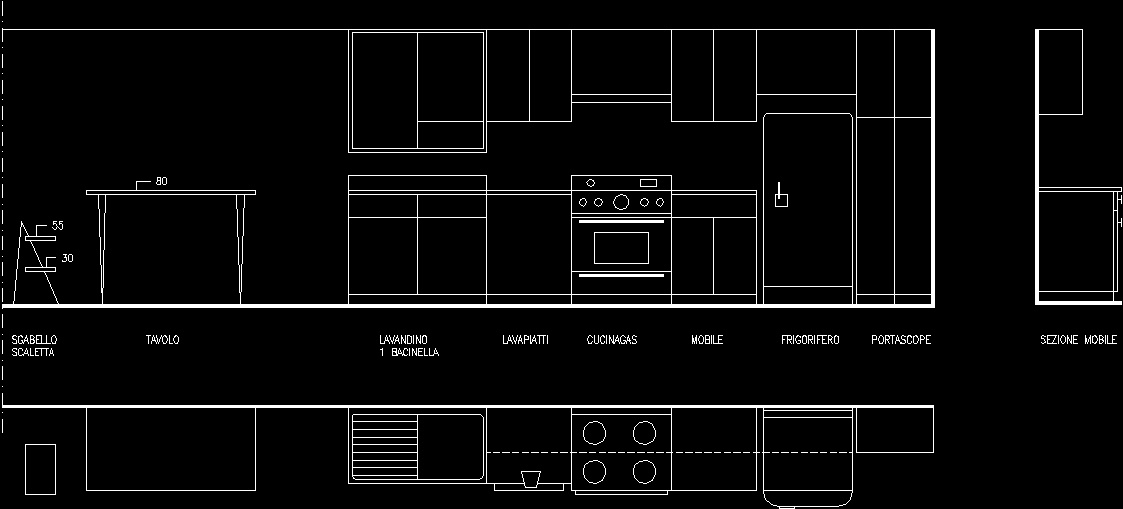 Kitchen Layout Plan DWG Plan for AutoCAD • Designs CAD