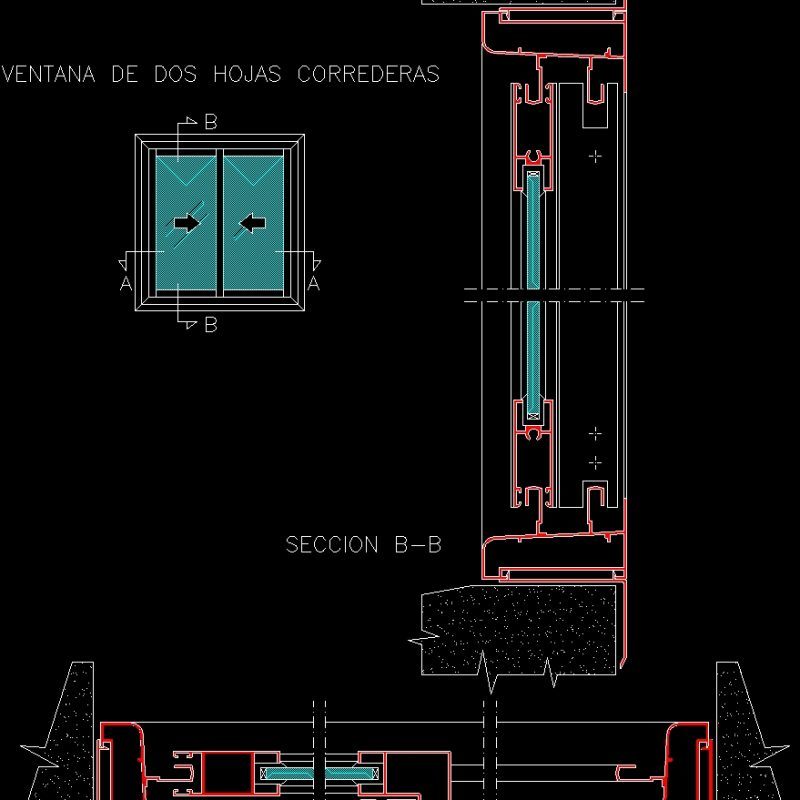 Leaves Sliding Window 2 DWG Block for AutoCAD • Designs CAD