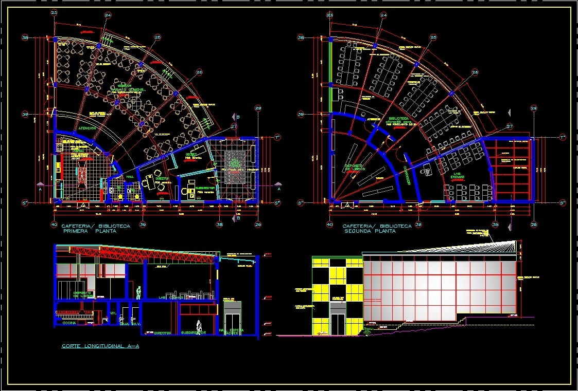 Library - Cafeteria DWG Block for AutoCAD • Designs CAD