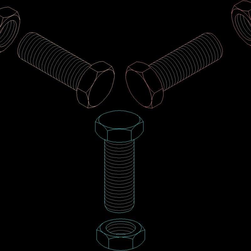 Machine Screw 3D DWG Model for AutoCAD • Designs CAD