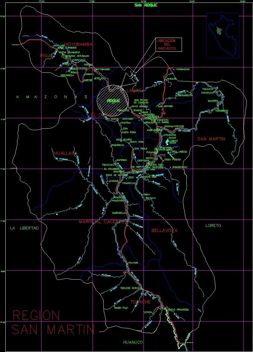 Map Of The Region Of San Martin Peru DWG Block for AutoCAD • Designs CAD