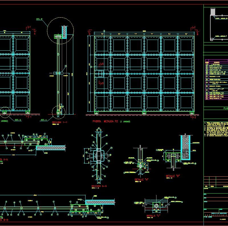 Metal Door DWG Detail for AutoCAD • Designs CAD