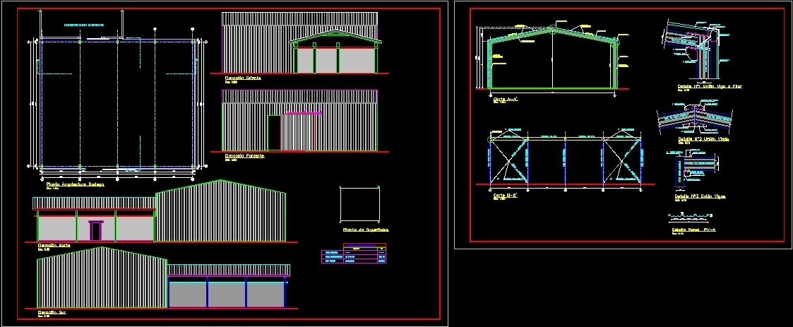 Metal Shed Warehouse DWG Block for AutoCAD • Designs CAD