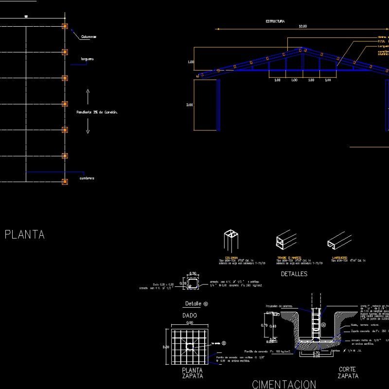 Metallic Structure Mon-ten Dwg Section For Autocad • Designs Cad