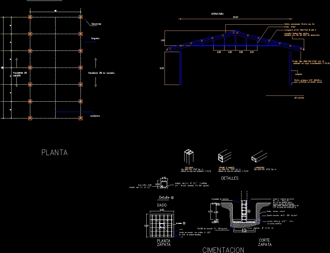 Metallic Structure Mon-Ten DWG Section for AutoCAD • Designs CAD