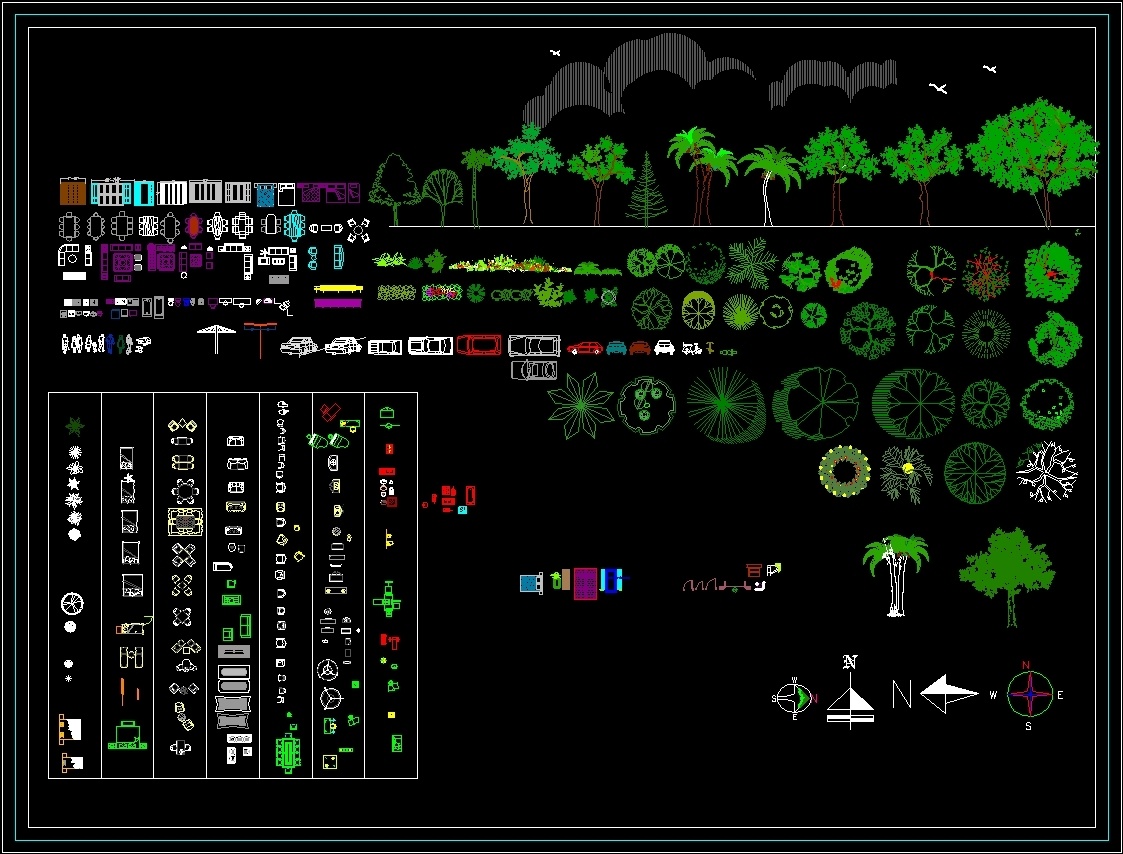 autocad 3d blocks free download trees