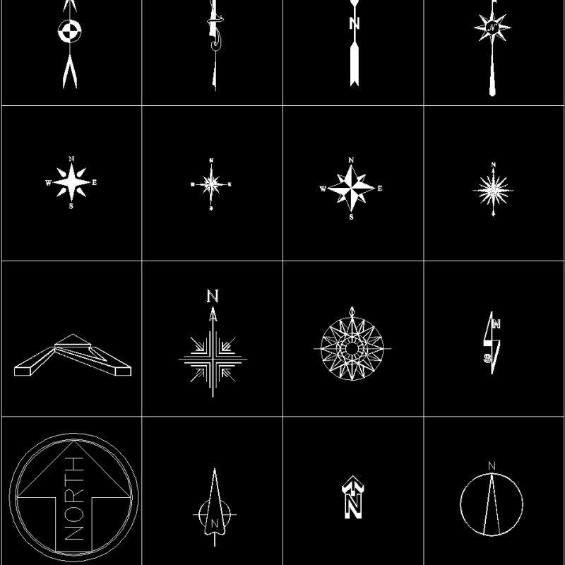 North Several Symbols DWG Block for AutoCAD • Designs CAD