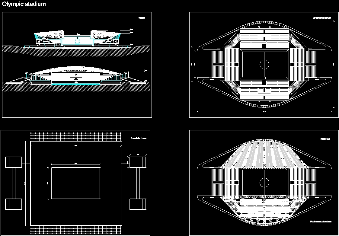 Olympic Stadium Plans And Elevations Details Cad Template Dwg Cad ...