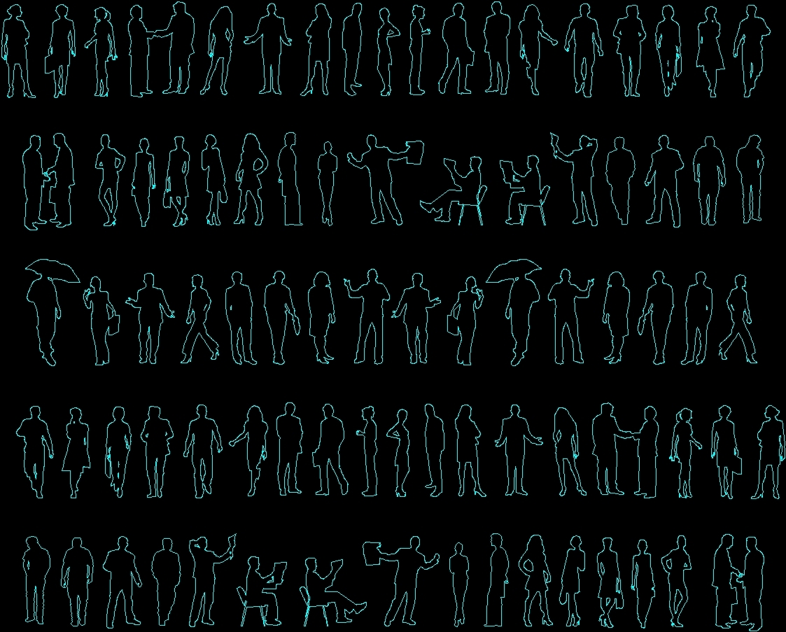 People Silhouettes Humans DWG Elevation for AutoCAD • Designs CAD