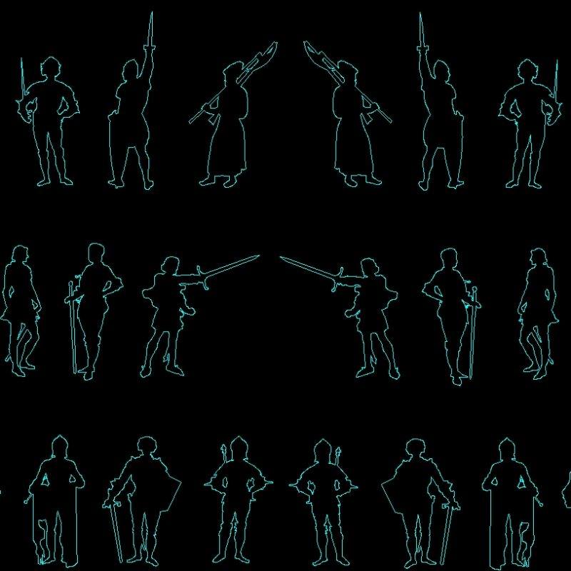 People Silhouettes Warriors DWG Elevation for AutoCAD • Designs CAD