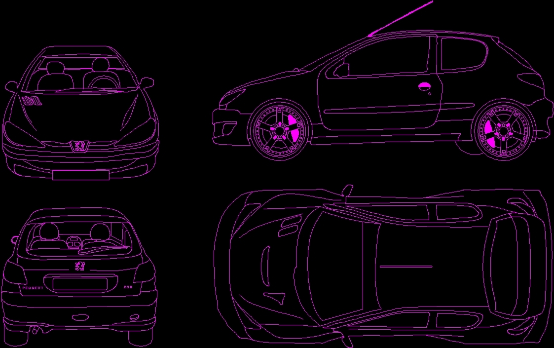 Peugeot D Dwg Plan For Autocad Designs Cad