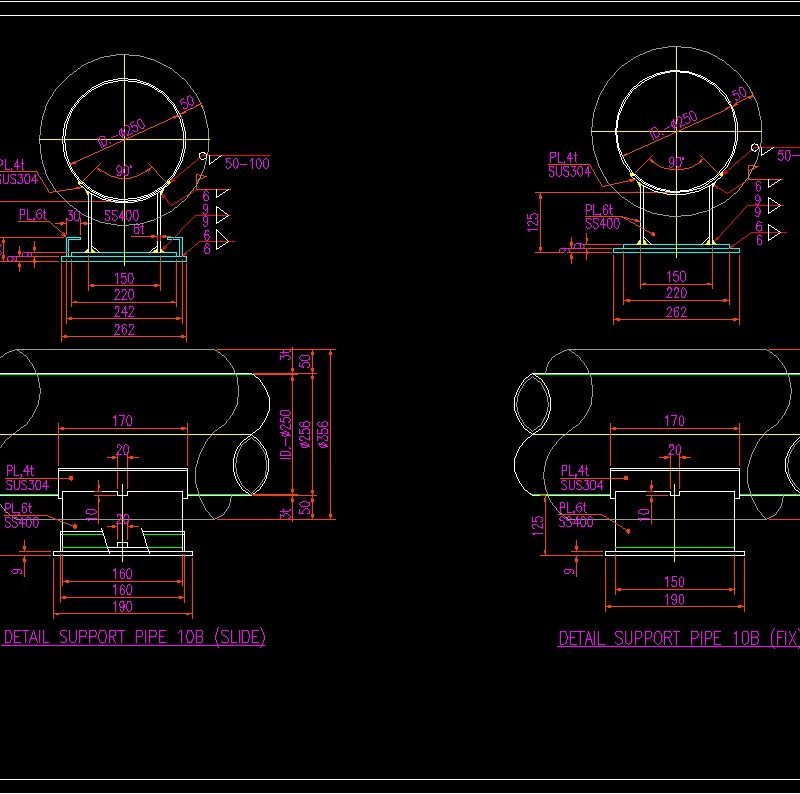 Piping Support DWG Block for AutoCAD • Designs CAD