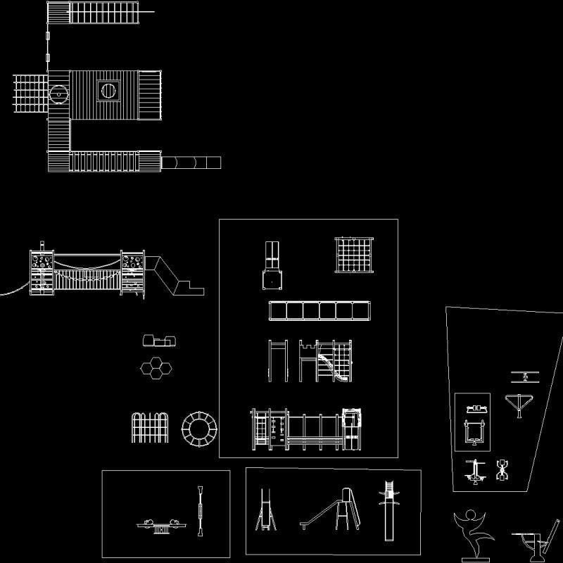 Playground Equipment DWG Block for AutoCAD • Designs CAD