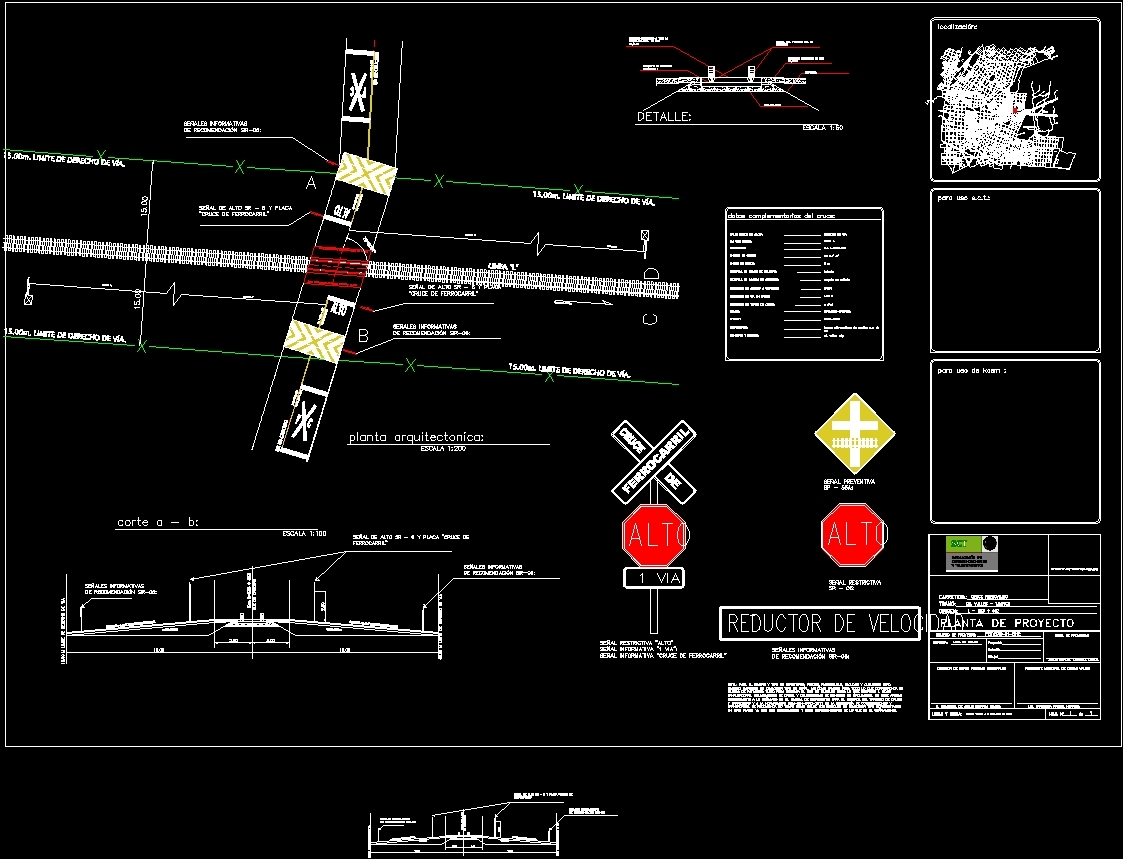 Railroad Crossing DWG Block for AutoCAD – Designs CAD1123 x 859