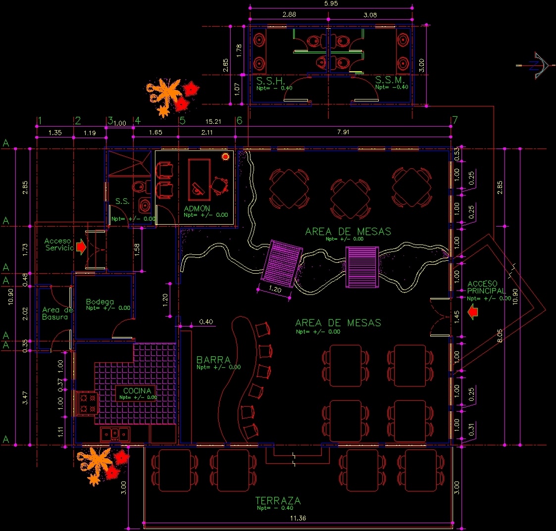 Restaurant Bar Dwg Block For Autocad • Designs Cad 6535