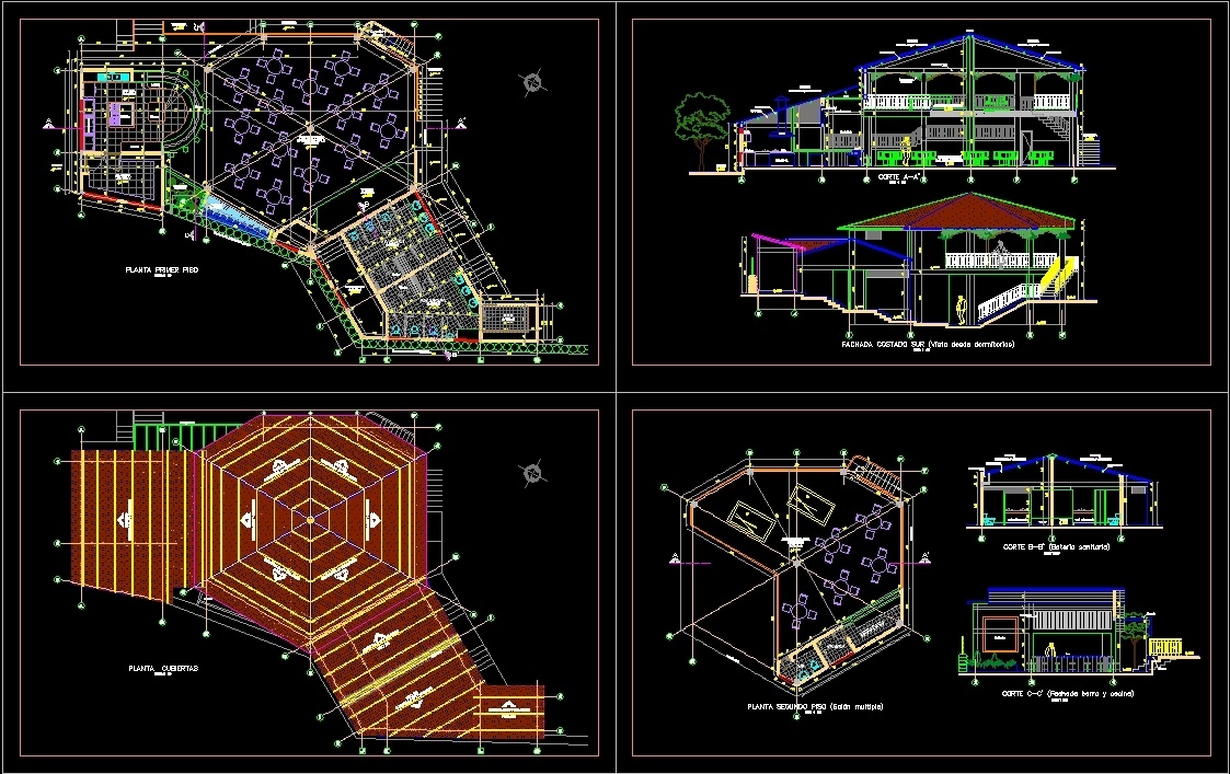 Restaurant Dwg Section For Autocad • Designs Cad 4866