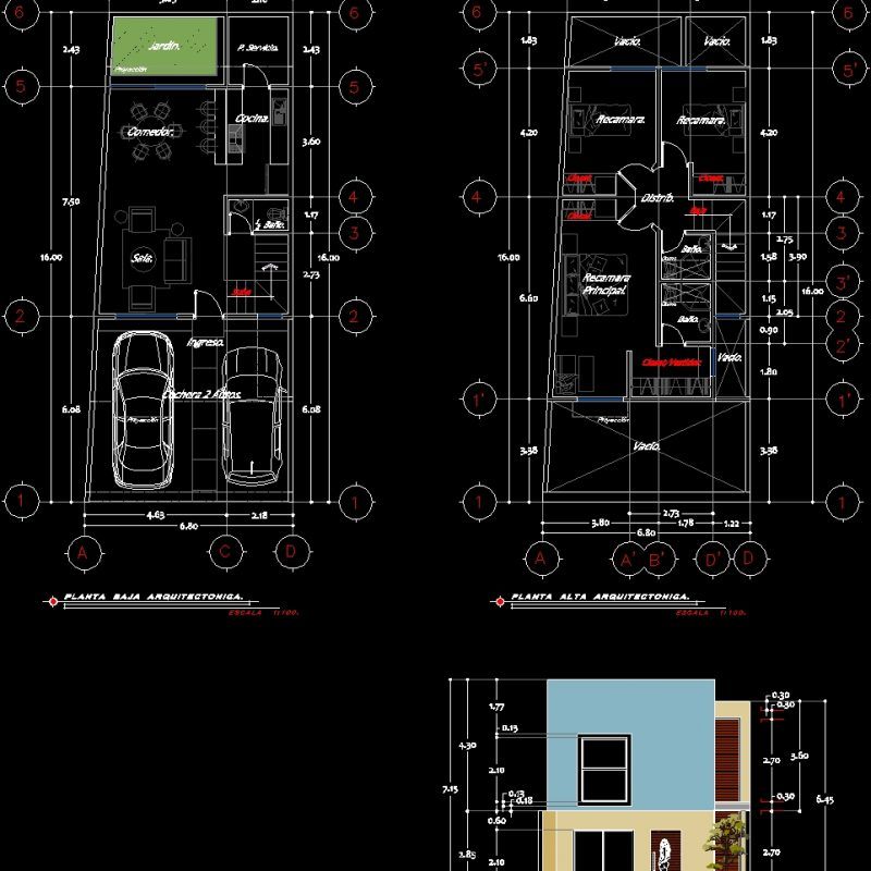 Room House 680x1600 Mts DWG Block for AutoCAD • Designs CAD