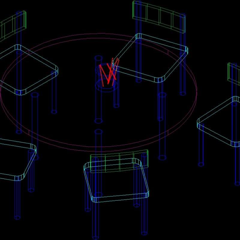 Round Table 3D DWG Model for AutoCAD • Designs CAD