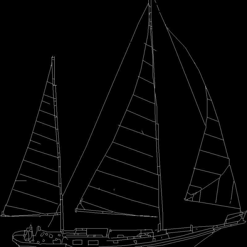 Sailling Ship 009 DWG Block for AutoCAD • Designs CAD