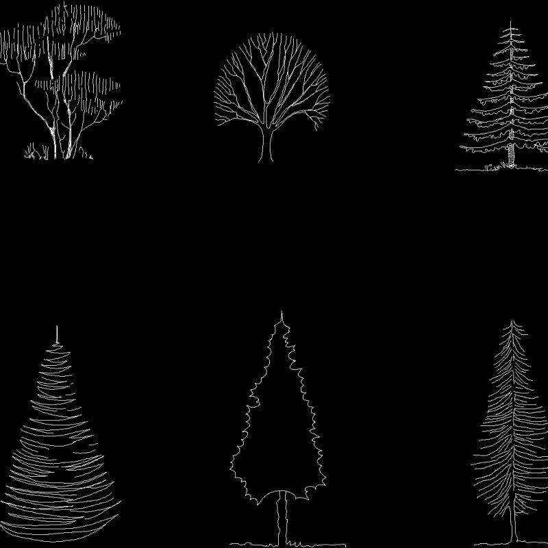 Several Blocks Of Trees Dwg Block For Autocad • Designs Cad 0587