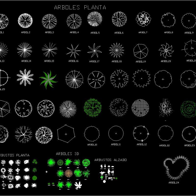 Shrubs - Plants 2D DWG Block for AutoCAD • Designs CAD