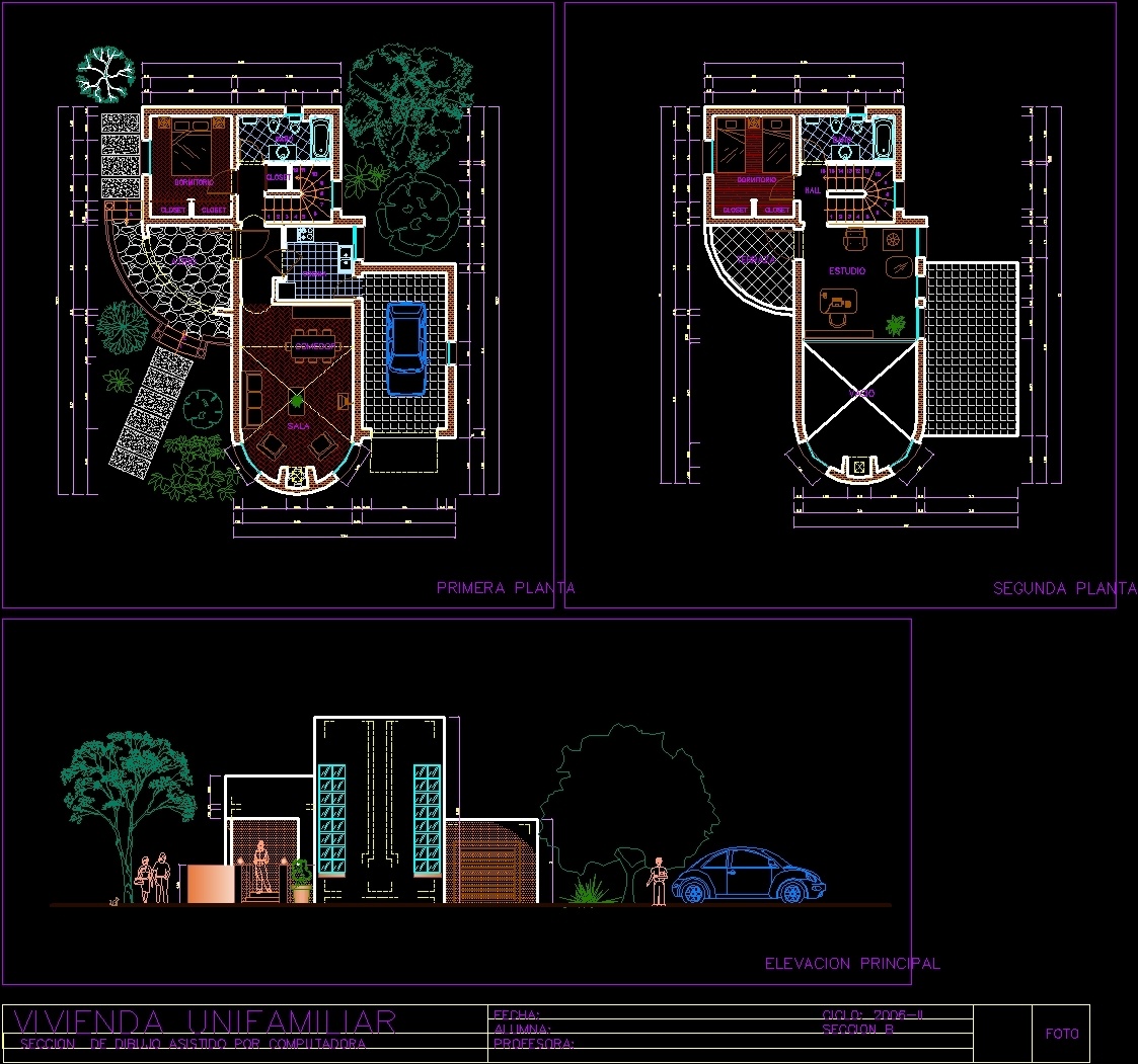 Single Family Home DWG Elevation for AutoCAD • Designs CAD