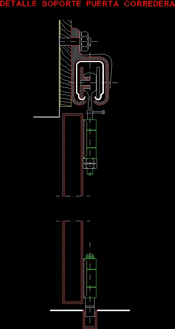 Sliding Mechanism Supprt For Sliding Doors And Windows DWG Block for