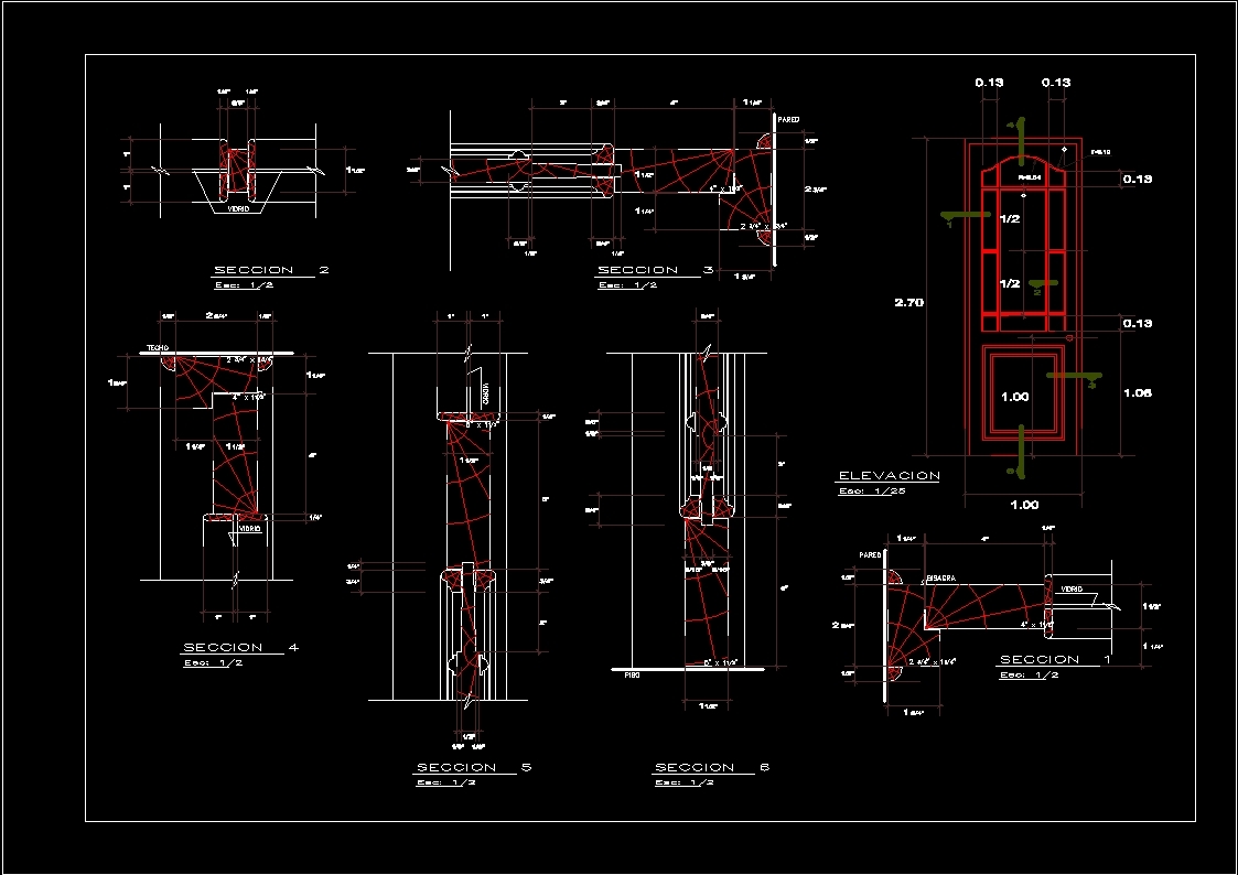 Solid Wood Door With Recessed Lower Panel, Details DWG ...