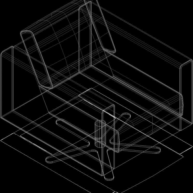 Swivel Chair 3D DWG Model for AutoCAD • Designs CAD