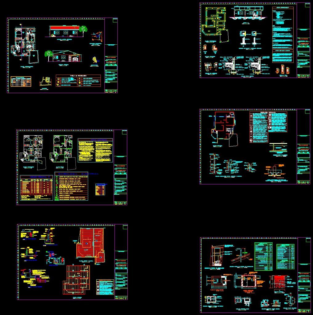 Three Bedrooms House DWG Detail for AutoCAD • Designs CAD