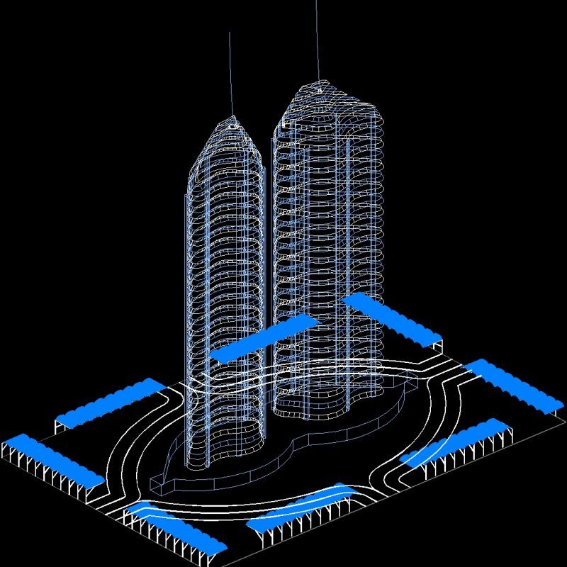 Tower Building 3D DWG Model for AutoCAD • Designs CAD