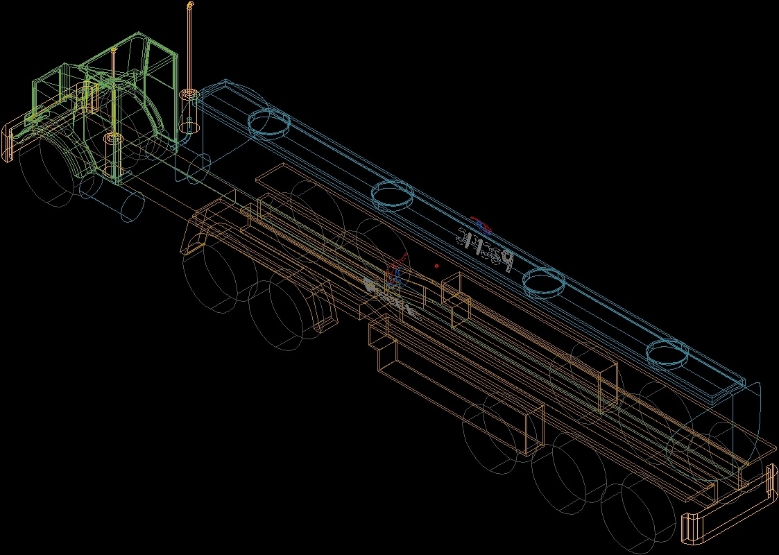 Tractor Tanker Trailer 3D DWG Model for AutoCAD • Designs CAD