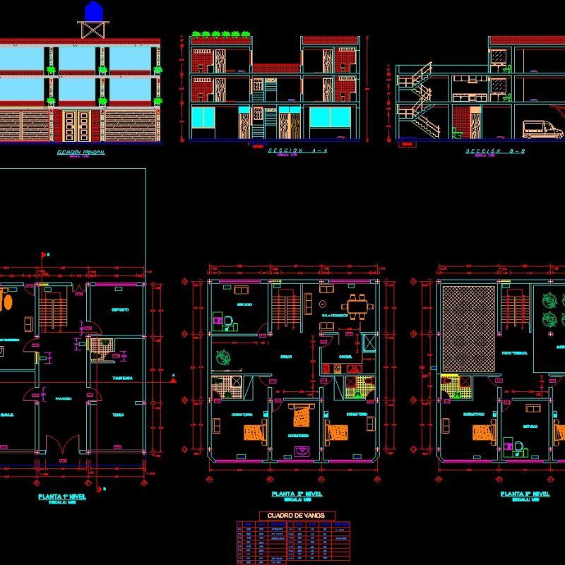 Trade House Three Levels Dwg Plan For Autocad • Designs Cad