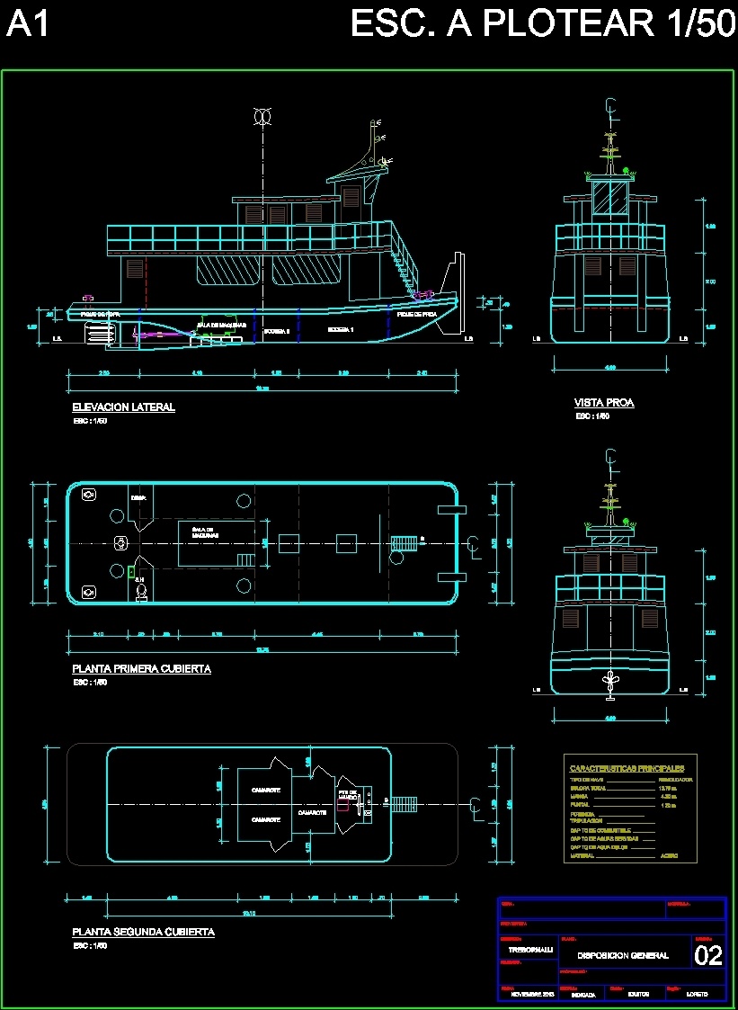 tugboat dwg plan for autocad • designs cad