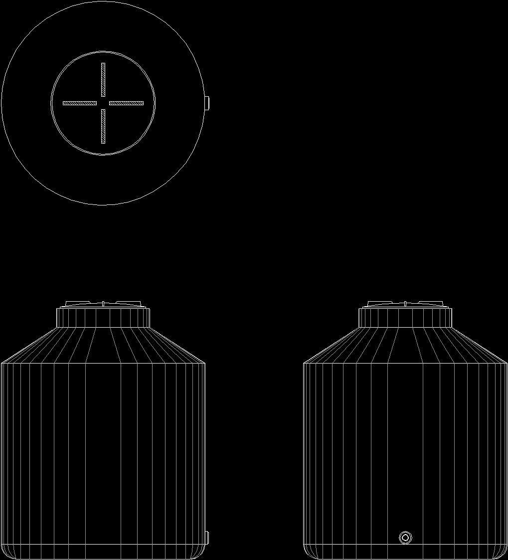 Water Tank Rotoplas 1100 Lts DWG Block for AutoCAD • Designs CAD