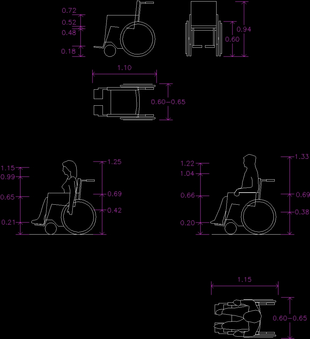 Wheel Chairs DWG Block for AutoCAD • Designs CAD