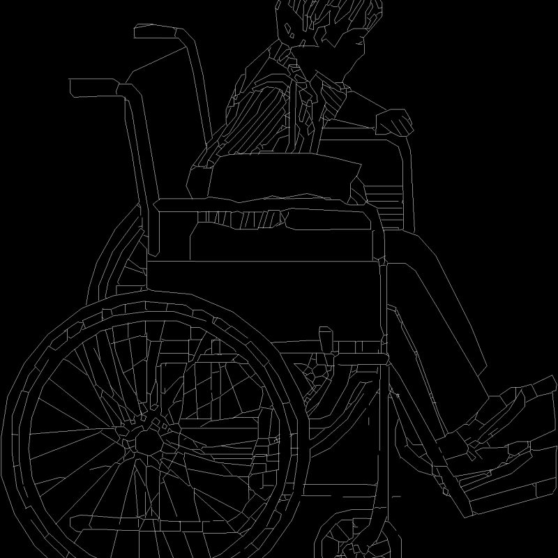 Wheelchair -- Line Drawing DWG Block for AutoCAD • Designs CAD