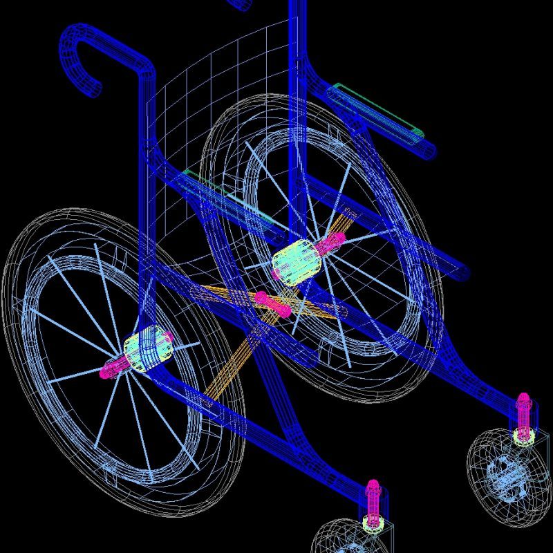 Wheelchair 3D DWG Detail for AutoCAD • Designs CAD